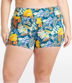 Paddle, swim or soak up the sun in swimwear designed for it all. These fresh, flattering swim shorts offer non-stop support and a just-right fit for all-day comfort in and out of the water. 3. 5" inseam Fitted Rise: Mid-Rise; sits below waist Body Content: 82% recycled nylon, 18% Lycra® spandex Liner Content: 95% polyester, 5% spandex Handwash; dry flat or line dry. Quick Dry: Yes Stretch & Recovery: Yes, designed to stretch without stretching out Back zip pocket makes it easy to store small val Vacation Swim Shorts With Built-in Liner, Green Swim Skirt With Built-in Shorts, Beach Season Swimwear With Built-in Shorts, Beach Season Swim Dress With Built-in Shorts, Swim Trunks With Built-in Shorts For Poolside, Stretch Swim Dress With Built-in Shorts, Warm Weather Swimwear With Built-in Shorts, Beachwear Tankini With Built-in Shorts For Poolside, Summer Swimwear With Built-in High-waisted Shorts