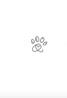 an image of a dog's paw and heart drawn on the side of it