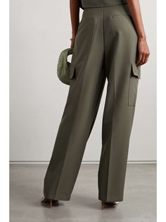 THE FRANKIE SHOP Maesa pleated woven wide-leg cargo pants | NET-A-PORTER Elegant Wide Leg Pants With Patch Pockets, Khaki Work Bottoms With Flap Pockets, Khaki Bottoms With Flap Pockets For Workwear, Baggy Full-length Cargo Jeans For Work, Chic Baggy Wide Leg Parachute Pants, Spring Workwear Full-length Cargo Jeans, Wide Leg Pants With Flap Pockets For Fall, Full-length Cargo Jeans For Spring Workwear, Spring Workwear Cargo Pants With Patch Pockets