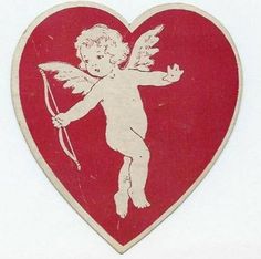 a heart with an angel holding a bow and arrow