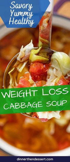 Weight Loss Cabbage Soup is an easy vegetable soup that's great for healthy eating, but still flavorful and filling. Made in only 20 minutes! Wonder Soup, Broth Benefits, Cabbage Soup Diet Recipe, Cabbage Soup Recipe, Soup Video, Easy Vegetable Soup, Dinner Then Dessert, Cabbage Soup Diet