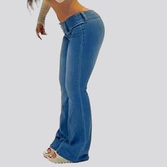 Introducing the 2023 Summer Collection's street-style jeans for women ââ‚?the perfect blend of contemporary fashion. nostalgic grunge. and refined sophistication! These jeans boast a distinctive double waistline and low-waist cut. paired with front seams and a light-wash finish for a timeless bootcut look. Plus. with a zipper and button closure. they offer both functionality and style.Why They're Your Next Summer Staple Grunge Galore: Inspired by the iconic '90s grunge movement. these jeans exud Trendy Wide Leg Non-stretch Jeans, Trendy Non-stretch Straight Leg Cargo Jeans, Trendy Straight Leg Non-stretch Cargo Jeans, Chic Mid-rise Denim Blue Cargo Jeans, Fitted Mid-rise Medium Wash Pants, Trendy High Waist Denim Blue Flare Jeans, Trendy High-waist Denim Blue Flare Jeans, Non-stretch Wide Leg Dark Wash Jeans, Stretch Wide Leg Cropped Denim Jeans