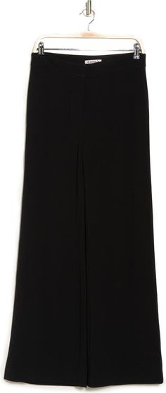 Nanette Lepore Wide Leg Crepe Pants | Nordstromrack Elegant Viscose Bottoms For Workwear, Elegant Wide-leg Pants With 4-way Stretch, Spring Workwear Viscose Wide Leg Pants, Elegant Wide Leg Pants With 4-way Stretch, Spring Workwear Wide Leg Viscose Pants, Elegant Wide Leg Pants With Side Slits, Viscose Wide Leg Ankle-length Pants For Work, Viscose Wide Leg Ankle-length Work Pants, Viscose Ankle-length Wide Leg Work Pants