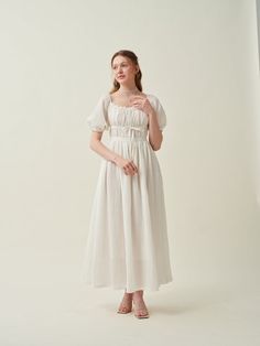 Osmanthus 01 | maxi linen dress – Linennaive Wedding Dress Ruffle, Maxi Linen Dress, Model Clothes, Dress Layered, Happy Clothes, White Wedding Dress, Cottagecore Dress, Layered Dress, Dress Princess