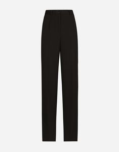 Wool gabardine tuxedo pants: Black High-waisted Front slant pockets Welt back pockets with buttons Belt loops Inner leg: 92 cm Hem: 24 cm Front zipper fastening and button The model is 175 cm tall and wears a size IT 40 Made in Italy Sleek High-waisted Dress Pants For Formal Occasions, High-waisted Pants With Hidden Button Closure For Work, Chic Full-length Pants For Formal Occasions, Chic Full Length Pants For Formal Occasions, Chic Full-length Formal Pants, Elegant Tailored Pants With Hidden Button Closure, Evening Pants With Pressed Crease Wide Leg, Elegant Workwear Bottoms With Hidden Button Closure, Elegant Tailored High-waisted Pants