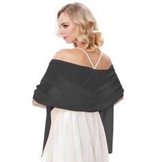 PRICES MAY VARY. Material: Our shawl is made of high-quality chiffon polyester, which is comfortable, breathable, silky and soft, fashionable, skin-friendly, quick-drying, and lightweight. It can be put in your bag when going out and is very convenient to carry. Size: The size of this shawl is 78.74inch/200cmx17.71/45cm, the elegant shawl perfectly covers your shoulders and arms and will add a touch of color to your formal wear. Thoughtful Gift: These shawls and wraps for evening dresses are ver Elegant Black Summer Shawl, Dress Cover Up Formal, Evening Dresses Black, Dress Shawl, Shawl For Women, Elegant Shawl, Chiffon Shawl, Black Shawl, Women Formals