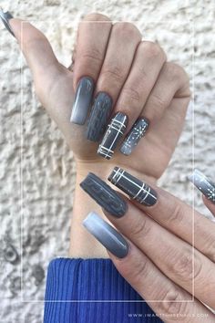 grey winter nails designs Winter Nails Designs