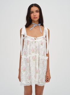 This romantic '70s inspired babydoll dress by For Love and Lemons features intricate diamond floral patchwork and elegant lace trims that will whisk you away in a fairytale! Pair with lace socks and heels for added effect. Paisley Fabric, Floral Patchwork, Lace Socks, Socks And Heels, Lemon Dress, One Clothing, For Love & Lemons, Lace Inset, 70s Inspired