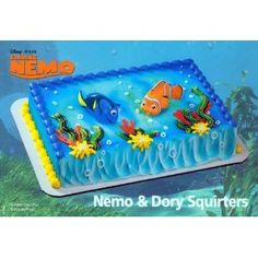 an image of a birthday cake for nemo and dory squirters