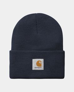 Color: Air Force Blue - The Acrylic Watch Hat is one of Carhartt WIP’s staple pieces, created in a warm acrylic fabric with a stretchy rib knit that ensures comfort and a fit suitable for everyone. Features a woven Carhartt WIP label on the front. One size. _* 100% Acrylic, 9 gauge, height: 23.5 cm / 9.1 inch, stretchable rib-knit fabric, soft handfeel, square label Air Force Blue, Zip Hoodies, American Brand, Wool Beanie, Clarks Originals, Acrylic Fabric, Head Shapes, Carhartt Wip, Staple Pieces