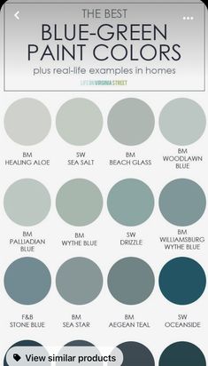 the best blue - green paint colors for walls and ceilings info sheet with text below