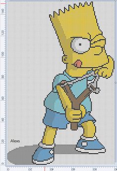 Minecraft Pixel Art Templates, Moon Cross Stitch Pattern, Simpsons Drawings, Moon Cross Stitch, Cross Stitch Quotes, Looney Tunes Cartoons, Motifs Perler