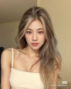 pretty haircut ponietail cute aesthetic hair Hair Asian Color, Taupe Balayage Hair, Korean Hair Color 2024 Trends, Ashy Light Brown Hair With Blonde Money Piece, Brunette Asian Hair, Milktea Hair Balayage, Milk Tea Hair With Highlights, Abg Hairstyle Colour