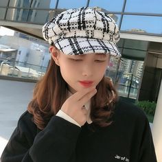 The plaid hat model, which has an English design, is a special style product produced for daily use. It will fit nicely with sports or classic-style clothing. Hats using cotton in their production successfully offer the ideal level of softness and warmth for the winter season. Now you are just one click away with the advantage of affordable prices and free shipping. Designed by 4COLORDRESS Casual White Hat For Fall, White Curved Brim Baseball Cap For Winter, White Winter Baseball Cap With Curved Brim, White Casual Flat Cap, Casual White Flat Cap, Trendy White Hat For Fall, White Hat For Fall Streetwear, Trendy White Winter Baseball Cap, Winter Cotton Brimmed Hat