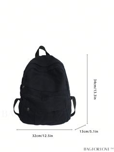 BagForLove - Versatile Solid Color Medium Backpack Product Description Color Black Composition 100% Polyester Bag Size Medium Pattern Type Plain Material Polyester Type Classic Backpack Size Chart INCH CM Handle Height Strap Length Bag Height Bag Width Bag Length 2 inch 35.4 inch 13.4 inch 5.1 inch 12.6 inch Handle Height Strap Length Bag Height Bag Width Bag Length 5 cm 90 cm 34 cm 13 cm 32 cm Details Pictures Similar Products h2 { text-align: center; } /* æ¢è¡ */ li{ white-space: normal; word-break: break-all; word-wrap: break-word; } .red-box { width: 100%; display: flex; flex-direction: row; flex-wrap: wrap; justify-content: center; } .red-box > div { width: 190px; height: 250px; margin: 10px; } .red-box > div > a > img { width: 190px; height: 250px; } .size-box { width: 100%; margin Black Large Capacity Canvas Bag For Students, Large Capacity Black Canvas Bag For Students, Black Canvas Satchel Bag For School, Casual Black Canvas Standard Backpack, Casual Black Canvas Backpack, Black Canvas Bag With Zipper Pocket For School, Casual Solid Color Backpack For Daily Use, Black Canvas Shoulder Bag For Students, Casual Black Rectangular Backpack