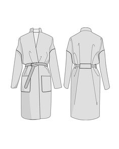 RIGA coat - sewing pattern with detailed instructions - Sewing Patterns at Makerist Coat Sewing, Oversize Coat, Raincoat Outfit, Flat Drawings, Mode Hipster, Coat Pattern Sewing, Knee Length Coat, Flat Sketches, Jacket Pattern Sewing