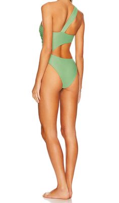 Oblique Cutout One Piece BikiniGet ready to make a statement with our Oblique Cutout One Piece Bikini. This swimsuit features a unique design with oblique cutouts on both sides, creating a stylish and bold look that's sure to turn heads.Whether you're lounging by the pool or taking a dip in the ocean, you can feel confident and comfortable in this swimsuit. The high-quality fabric is stretchy and soft, providing a perfect fit and allowing for easy movement.Key Features: Unique oblique cutout des Green High-cut Leg Swimwear For Beach Season, Fitted One-piece Swimwear With Cutout, Green High-cut Leg Swimwear, Fitted One-piece Cutout Swimwear, Summer Nylon Swimwear With High-cut Leg, Stretch Cutout Swimwear For Pool, Summer High-cut Leg Nylon Swimwear, Fitted High-cut Leg Swimwear For Beach Season, Fitted Nylon Swimwear With Cutout