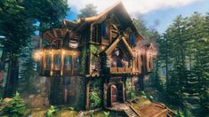 Forest Lodge Magnificent 3 storey lodging for weary adventurers and vikings to rest and share stories in the Black Forest. Amenities Beds 5 6 Hearth 4... Forest Lodge, The Black Forest, Winter Cabin, Starter Home, Gaming Room, Black Forest, Pretty Pictures