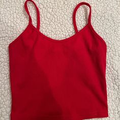 Red Shein Tank Top. Size Xs. Never Worn. Super Cute And Comfy. Red Seamless Tank Top For Spring, Trendy Red V-neck Tank Top, Red Seamless V-neck Top, Red Cami Crop Top For Summer, Red Seamless Cami Top, Trendy Red Seamless Tank Top, Red Seamless Summer Top, Seamless Red Summer Top, Red Stretch Cami Top