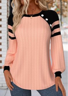 Color:Dusty Pink;Size:S;Size:M;Size:L;Size:XL;Size:XXL;Package Contents:1 X Sweatshirt;Occasion:Other;Style:Casual; Winter Long Sleeve Tops With Contrast Color, Long Sleeve Sweater With Splicing For Fall, Long Sleeve Tops With Splicing For Fall, Pink Spliced Top For Fall, Pink Long Sleeve Top With Contrast Color, Long Sleeve Sweater With Splicing For Spring, Winter Crew Neck Top With Splicing, Pink Long Sleeve Sweater With Contrast Color, Casual Spliced Top For Winter