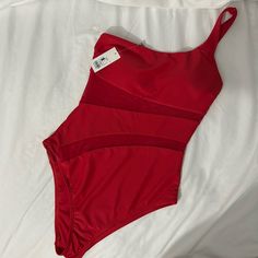 Red Small Bathing Suit Red Party Swimwear For Spring, Casual Red Swimwear For Party, Casual Red Party Swimwear, Red Moisture-wicking Swimwear For Summer, Red V-neck Swimwear For Pool, Red Swimwear With Built-in Bra, Stretch Red Swimwear With Built-in Bra, Red Swimwear With Built-in Bra And Stretch, Bathing Suits