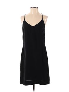 J.Crew Factory Store Casual Dress Size: 4 Black Dresses - used. 100% POLYESTER, Slip dress, V-Neck, Solid, Short, Sleeveless | J.Crew Factory Store Casual Dress - Slip dress: Black Solid Dresses - Used - Size 4 Slip Dress Black, Dress Slip, Black Casual Dress, Dress Store, Black Dresses Casual, Solid Dress, J Crew Factory, Black Dresses, Black Solid