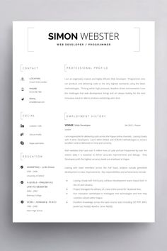 a clean and modern resume template with no work experience on the cover letter, but it's easy to use