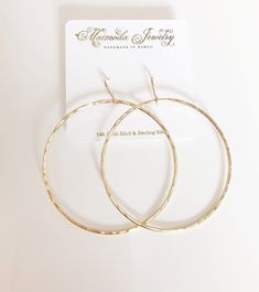 Traditional round hoops suspended from handmade French ear wires. Infinity hoops is handmade with 16ga precious metal wire then hammered to textures and shine. Hoops is measure approximately 1.5 or 2 inches in diameter. Small Hammered Hoop Earrings, Gift Hoop Earrings With Open Circle, Hammered Adjustable Small Hoop Earrings, Small Hammered Adjustable Hoop Earrings, Hypoallergenic Brass Hoop Earrings, Adjustable Hammered Hoop Earrings, Gold Open Circle Hoop Earrings, Gold Nickel-free Open Circle Hoop Earrings, Hammered Open Circle Hoop Earrings For Gift