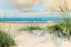 a painting of sand dunes and sea oats