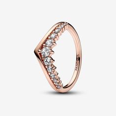 Pandora Timeless Wish Floating Pavé Ring | Rose gold plated | Pandora US Timeless Rings, Pandora Rose, Timeless Ring, Bracelet Pandora, Ring Styles, Pandora Rings, Family Jewellery, Pave Ring, Multi Stone Ring