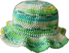 Green Sun Hat With Curved Brim, Green Bohemian Brimmed Sun Hat, Bohemian Green Hat, Bohemian Green Hat With Short Brim, Bohemian Green Hats With Short Brim, Green Mini Hat With Short Brim For Beach, Bohemian Green Sun Hat With Short Brim, Green Bohemian Crochet Beanie Hat, Green Bohemian Sun Hat With Short Brim