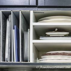 Plates and baking sheets stored in a DIY over-the-fridge organizer Rhododendron Care, Shade Planting, Daphne Plant, Inexpensive Landscaping, Gorgeous Plants