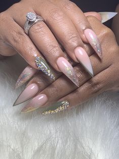 Stiletto Nail Art, Fantasy Nails, Stiletto Nails Designs, Nails Design With Rhinestones, Almond Acrylic Nails, Nails Only, Exotic Nails, Nail Designs Glitter