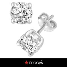 in stock Classic Round Cut Jewelry From Macy's, Macy's Round Diamond Earrings With Prong Setting, Macy's Diamond Earrings With Prong Setting, Macy's Classic Diamond Earrings With Diamond Accents, Macy's Round Cut Diamond Earrings, Macy's Classic Diamond Earrings With Accents, Macy's Classic Brilliant Cut Diamond Earrings, Diamond Cut Earrings From Macy's As Gift, Macy's Elegant Brilliant Cut Earrings