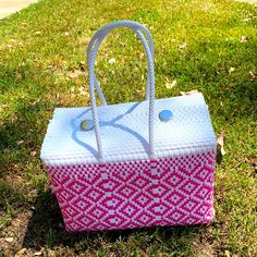 Brand New Super Cute & Handmade The Material Is Wipeable And Could Fit A Lot Inside Can Be A Picnic Basket Or Everyday Purse 10in Height & 13in Length White Square Bag For Picnic, White Square Picnic Bag, White Square Summer Beach Bag, Summer White Square Beach Bag, White Rectangular Beach Bag For Picnic, White Woven Square Beach Bag, Casual Pink Picnic Bags, Everyday Purse, Picnic Bag