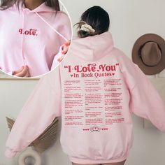 Looking for a unique gift for your girlfriend? Check out our selection of bookish merch! Our hoodie, sweater and crewneck are perfect for reading lovers everywhere. Plus, they make great Valentine's gifts for her. Different ways to say "I love you" in different book quotes make this an eye-catching piece of clothing that she'll love. 💥I. ABOUT PRODUCT - There are many ways to express your personality and wearing our products with eye-catching patterns and meaningful words is one of the ways. Co Sweaters With Quotes Sweatshirts, Meaningful Gifts For Your Girlfriend, Cute Unique Gifts For Girlfriend, Cheap Custom Text Sweatshirt For Gift, Cool Christmas Gifts For Girlfriend, Christmas Quotes For Gifts, Gifts For Girlfrien, Cute Saying For Christmas Gifts, Cute Cheap Sweatshirt As Gift