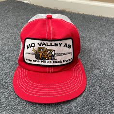 Vintage K Products Hat Cap Trucker Red White Mo Valley Agriculture Patch Farm | eBay Hat Cap, Agriculture, Red White, Accessories Hats, Red And White, Mens Accessories, Photoshop, Things To Sell, Hats