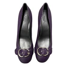 New With Tags (See Photos For Details) Size: Gucci 39 / Us Women's 9 Features: Slip On Round Toe Pumps, Dark Purple Leather With Silver G Logo Buckle On Tops, Square Block Heel, Black Leather Lining, No Signs Of Wear, Comes With Original Box And Certificate Of Authentication Style Profile: Designer, Luxury, Classic, Statement, Fall, Winter, Professional, Career New With Tags We Are Happy To Answer Your Questions! Approximate Measurement: Heel: 1.5" Fast Shipping! We Accept Or Counter All Offers. Gucci Silver Designer Heels, Gucci Silver Evening Heels, Gucci Silver Heels For Evening, Silver Gucci Heels For Evening, Designer Silver Gucci Heels, Silver Designer Gucci Heels, Elegant Round Toe Heels With Horsebit Detail, Formal Round Toe Heels With Horsebit Detail, Gucci Horsebit Heels For Office