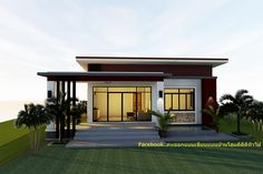 Thailand Modern House, Small House Model, New Model House, Industrial House Exterior, Floor Planning, Small House Architecture, Bungalow Ideas, Modern Bungalow House Design, Small Bungalow