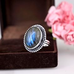 》D E T A I L S《 ✦Stone :- Labradorite  ✦Stone Size:-15X20MM, ✦Stone Shape:- Oval ✦Stone Type:- Natura ✦Metal:-  Silver  ✦Purty:- 925 Sterling Silver ✦Weight:-5 Gram (Approx) ✦Ring Size:- All Size Available 》C U S T O M I Z E O R D E R《 We accept custom and personalized order. It can be change in the gemstone, earring design and earring size. Please send us message if you are interested in a custom creation. 》 P A C K A G I N G 《 Your jewelry will be nicely packaged. If one or more items are gift Labradorite Crystal Ring With Natural Stones, Oval Labradorite Promise Rings, Oval Labradorite Ring With Natural Stones, Labradorite Birthstone Rings As A Gift, Adjustable Labradorite Rings For Anniversary, Labradorite Birthstone Rings For Gifts, Spiritual Labradorite Round Ring, Spiritual Labradorite Rings, Labradorite Crystal Ring For Anniversary