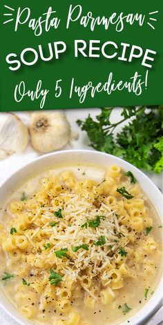 Italian-Inspired Comfort Food | Easy Pasta Parmesan Soup! 12 Tomatoes Parmesan Pasta Soup, Soup With Ditalini Pasta, Pasta Parmesan Soup, 5 Ingredient Pasta, Pastina Recipes, Pasta Parmesan, Ravioli Soup, Pasta Soup Recipes, Easy Homemade Soups