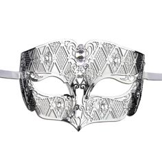 SILVER Series Diamond Design Laser Cut Venetian Masquerade Mask - Luxury Mask - 1 Elegant Halloween Masquerade Masks And Prosthetics, Elegant Masquerade Mask For Mardi Gras, Elegant Mardi Gras Masquerade Eye Mask, Elegant Mardi Gras Masquerade Mask, Elegant Mardi Gras Eye Mask, Gothic Masks For Mardi Gras Theater, Medieval Style Masquerade Mask For Costume, Gothic Masks For Theater And Mardi Gras, Elegant Masks For Carnival And Halloween