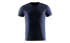 a dark blue t - shirt on a white background