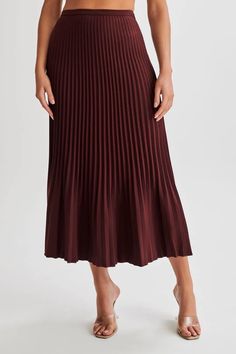 Twyla Pleated Suiting Maxi Skirt - Plum - MESHKI U.S Pleats Please, Small Details, Women Clothing Boutique, Ladies Boutique, Capsule Wardrobe, Boutique Clothing, Pleated Skirt, Side Zipper, Latest Fashion Trends