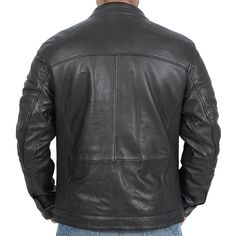 • 100% Sheep Leather• 100% Polyester Lining Inside• Long Sleeve with Button Cuffs• Fastening with Brass Zipper • Band Collar with Rib Knit Backing and Buckle fastening• One Zipped Pocket at the chest and two side hand warmer pockets• Three inside pockets• Dry Clean Only Long Sleeve Biker Leather Jacket For Outdoor, Rugged Winter Outerwear For Biker Events, Moto Leather Jacket With Pockets For Outdoor, Classic Biker Jacket With Zipper Closure, Winter Leather Motorcycle Jacket With Pockets, Classic Outdoor Biker Jacket With Zipper Closure, Classic Biker Jacket With Zipper Closure For Outdoor, Winter Leather Jacket With Pockets For Motorcycling, Winter Motorcycling Leather Jacket With Pockets