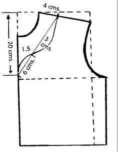 the front and back side of a vest pattern, with measurements for each section on it