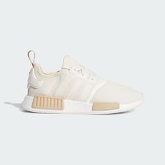 adidas NMD_R1 Shoes - White | adidas Australia All White Shoes Outfit, Nmd Adidas Women Outfit Casual, Nmd Adidas Women Outfit, Adidas Shoes Women Outfit Casual, Nmd Adidas Women, Womens Nmd R1, All White Shoes, Nude Sneakers, White Shoes Outfit