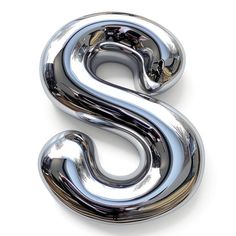 the letter s is made up of shiny metal