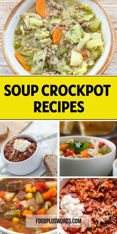 soup crockpot recipe collage with text overlay