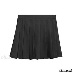 Olivia Mark - Academy Pleated Skirt - High-waisted A-line Midi Skirt Solid Pleated Skirted Skort, Solid Pleated Skort, Full Pleated Skort, Elegant Mini Skirt For School, Chic High Waist Skirt For School, Chic High Waist School Skirt, Solid Color Pleated Full Mini Skirt, Fitted Skirt For School, Chic Pleated School Skirt